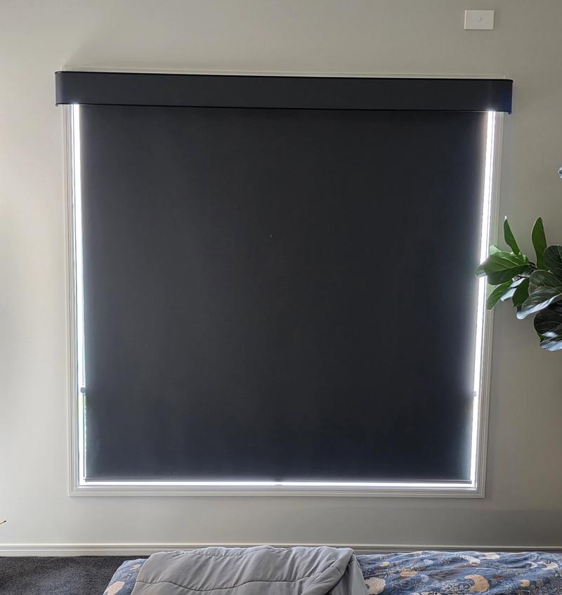 Motorised blind installation Bedroom