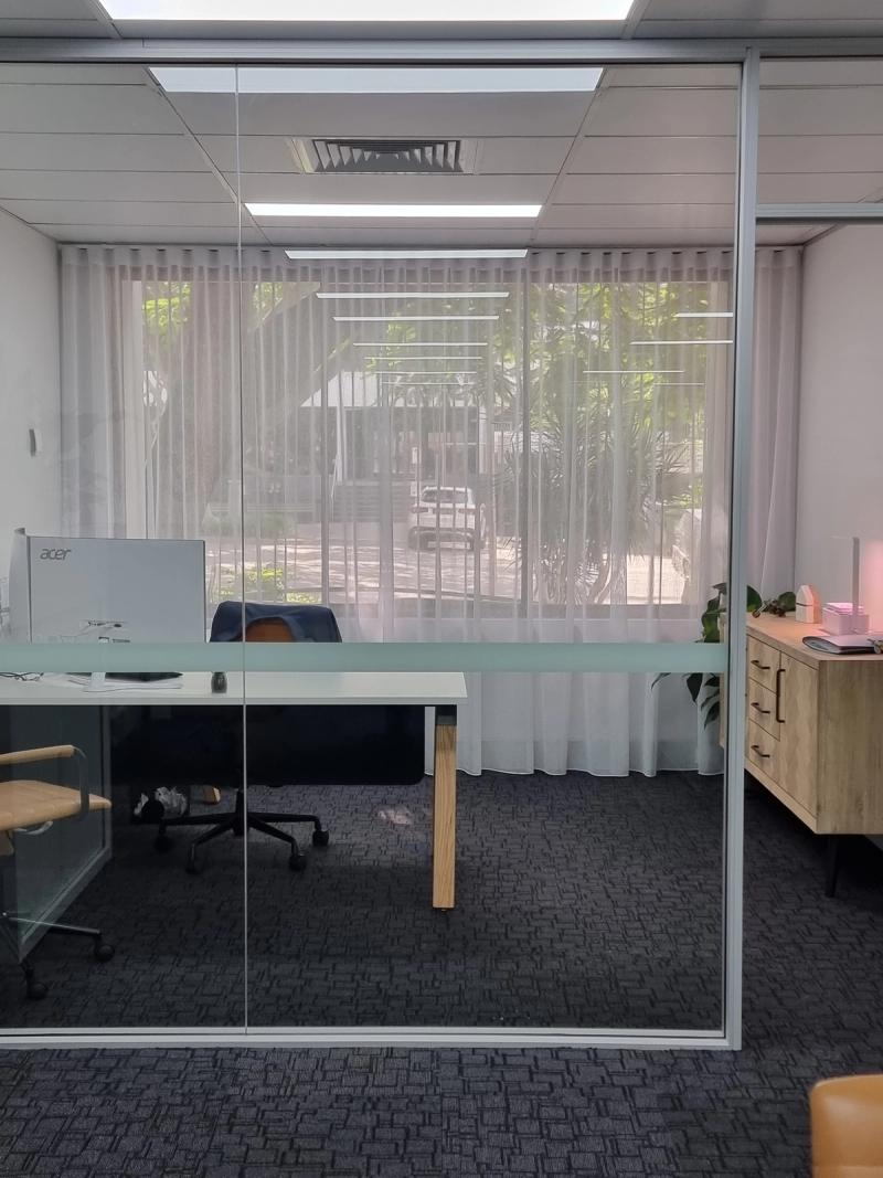 Curtain fabric installation Office wavefold curtain