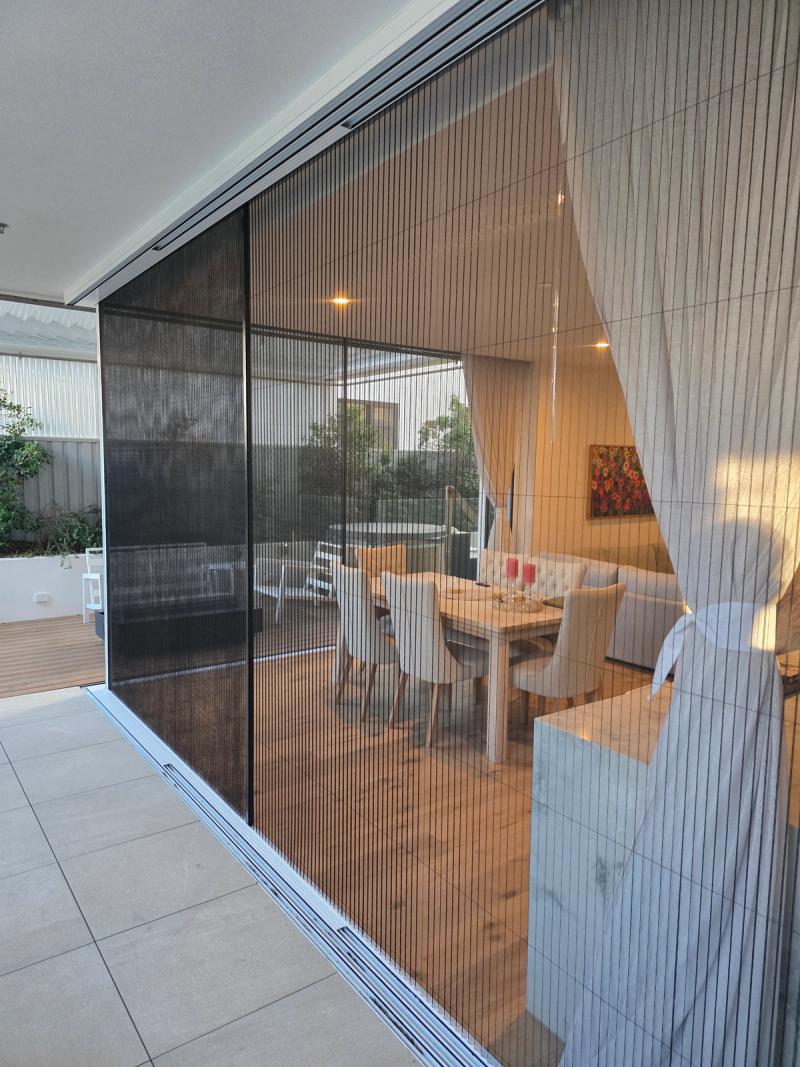 Retractable door screen installation Retractable pleated screen for cavity stacker doors