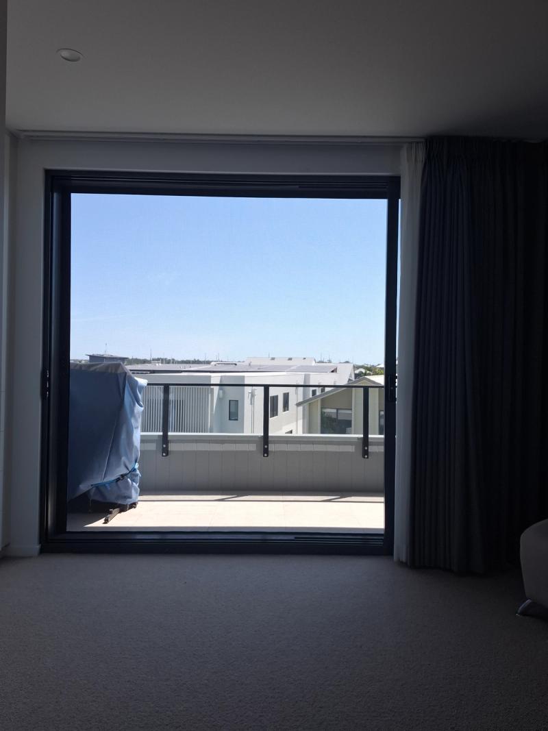 Retractable door screen installation Internal view bedroom Zipslide retractable screen.jpg