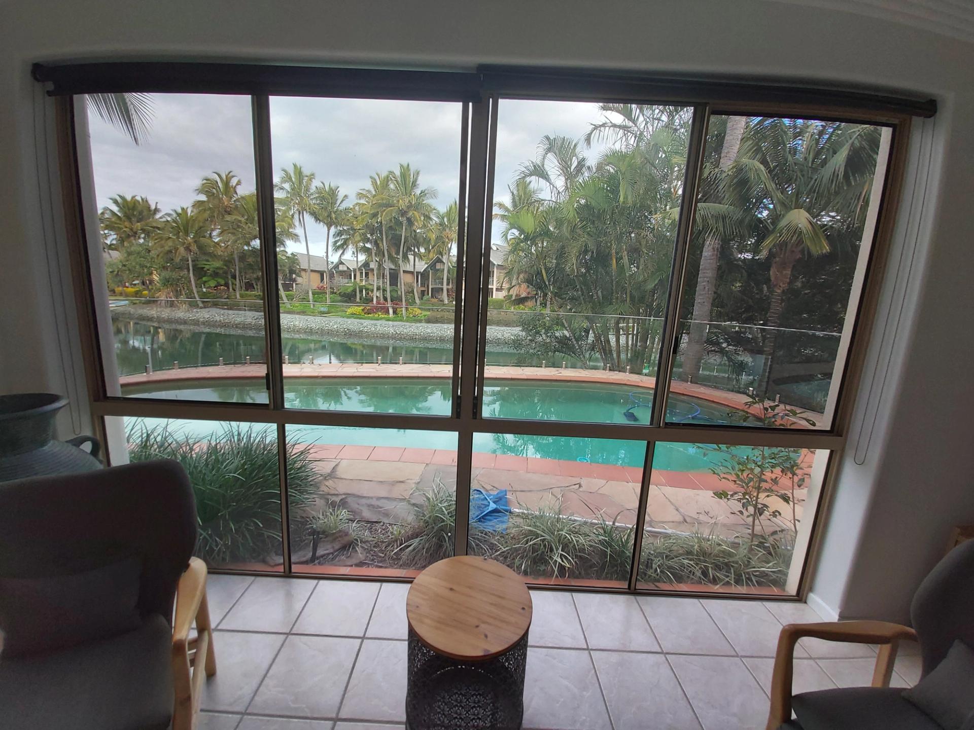 Prowler Proof security screen handle and lock detail