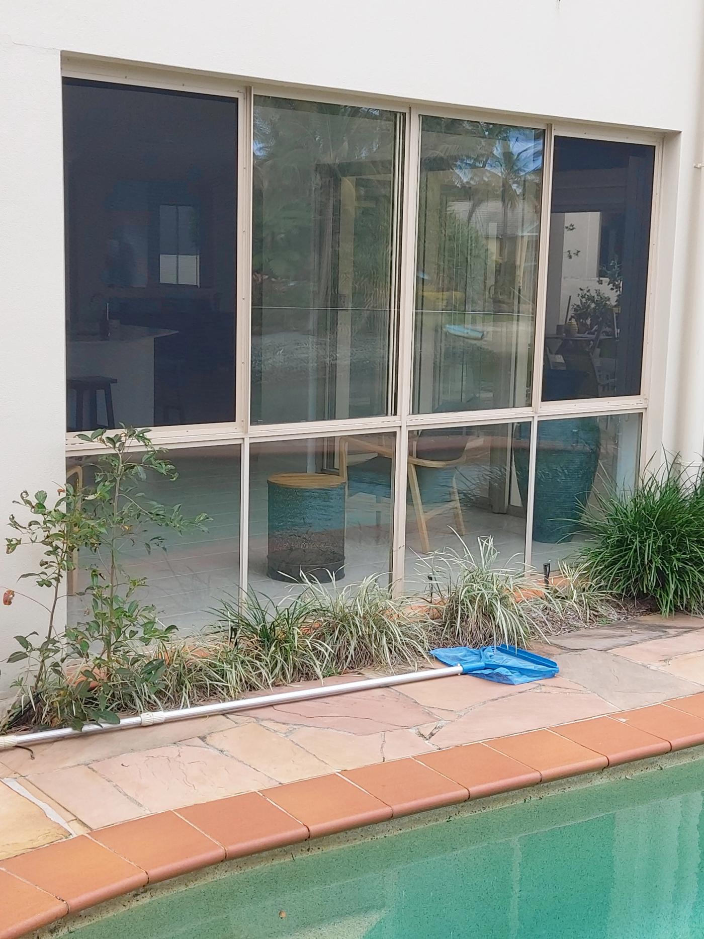 Fixed security screens on living area windows