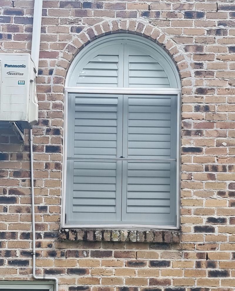 PVC shutter installation Arched Shutters