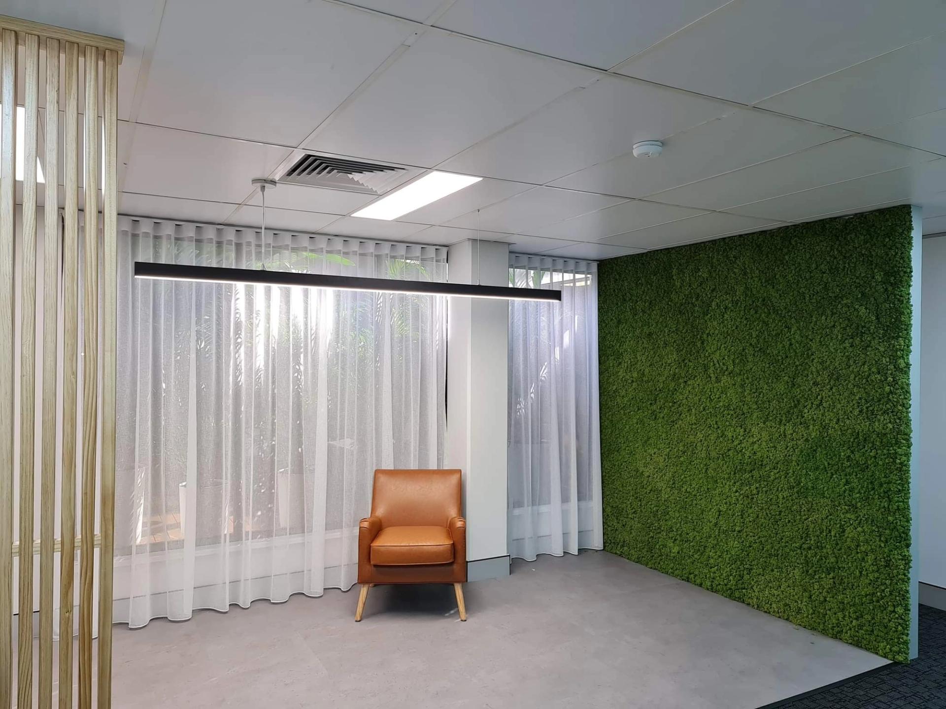 Pleated curtains in a Gold Coast living room