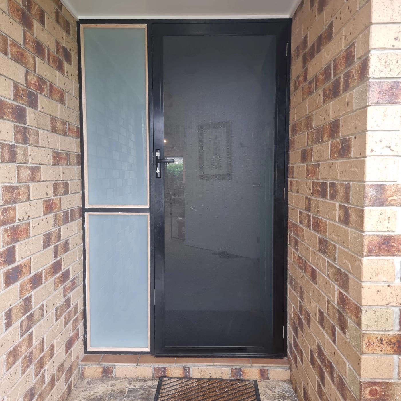 Perforated aluminium hinged security door