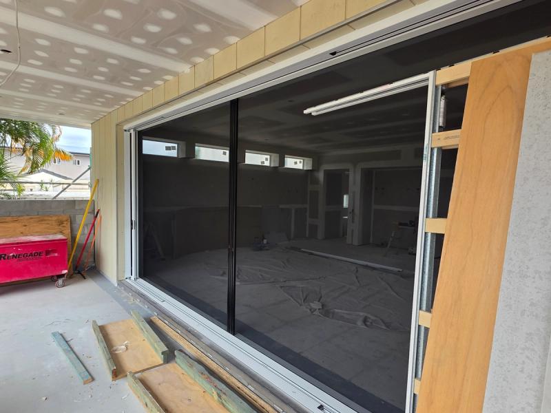 Retractable door screen installation Centor retractable screen on a cavity stacker door