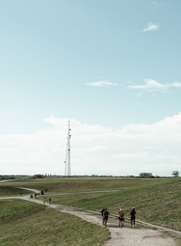 A winding path crosses the hills at Vista View Park.