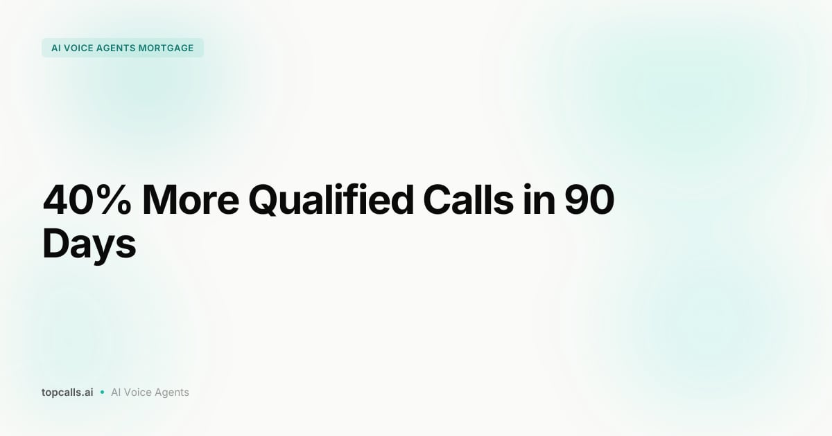 Cover image for AI Voice Agents for Mortgage Teams: 40% More Qualified Calls