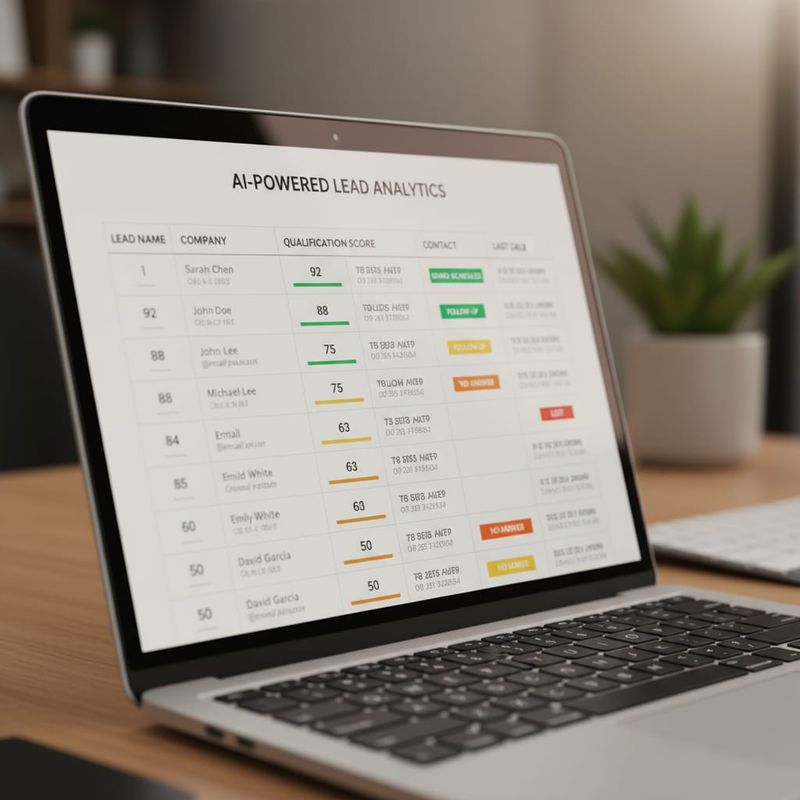 CRM dashboard showing AI lead qualification scores and call outcomes