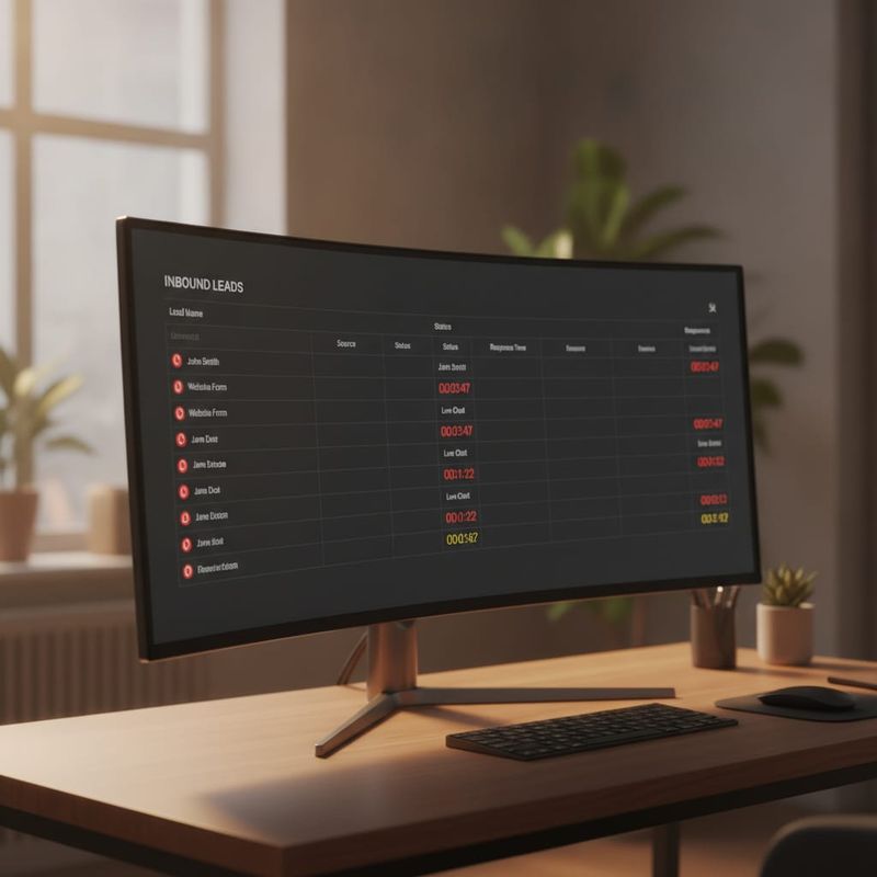 Lead response dashboard showing how long each new lead has been waiting for a callback