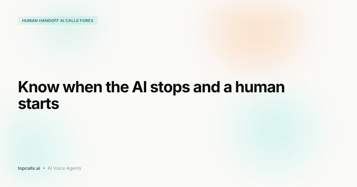 When an AI Call Should Hand Off to a Human Agent