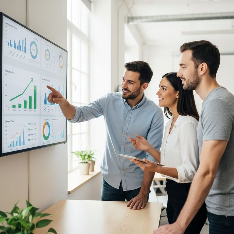 Sales team reviewing outbound dialer performance metrics to reduce call drop rate