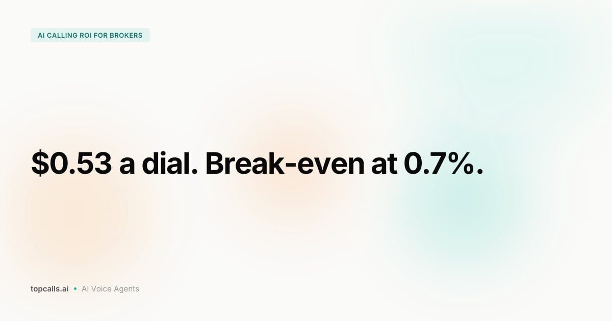 Cover Image for AI Calling ROI for Brokers: Costs, Metrics and Break-Even