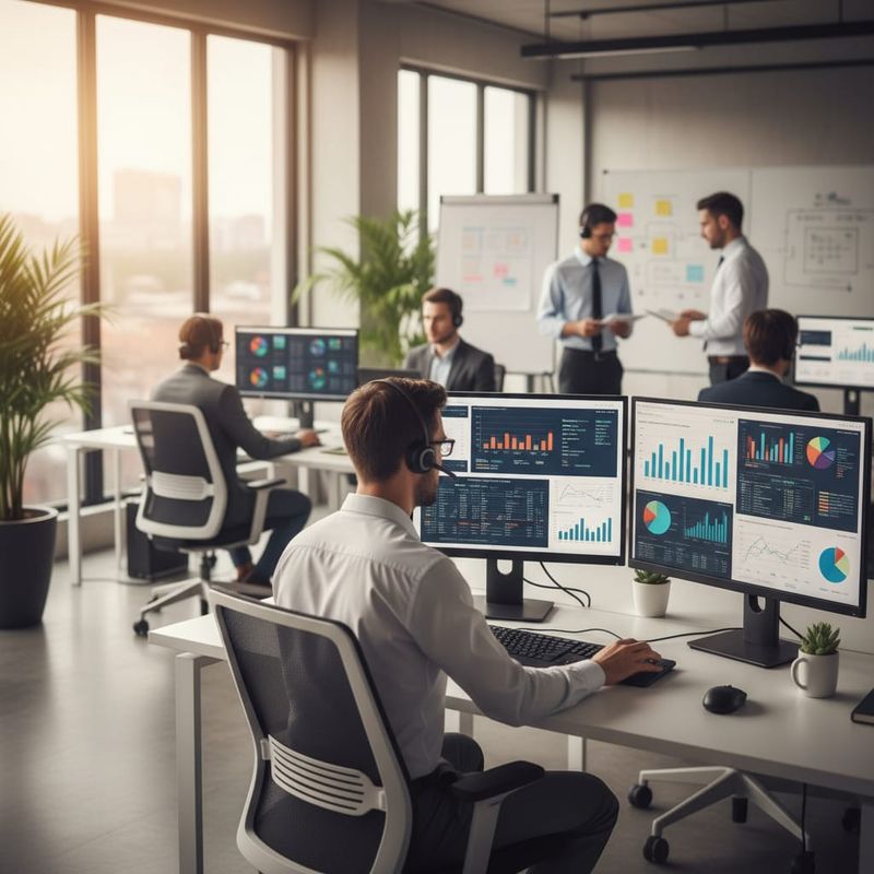 Sales team using AI-powered calling platform for outbound campaigns