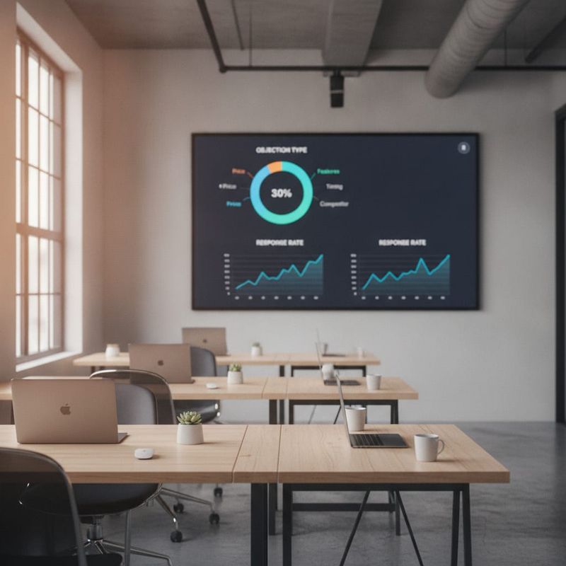 AI call analytics dashboard showing objection handling performance metrics
