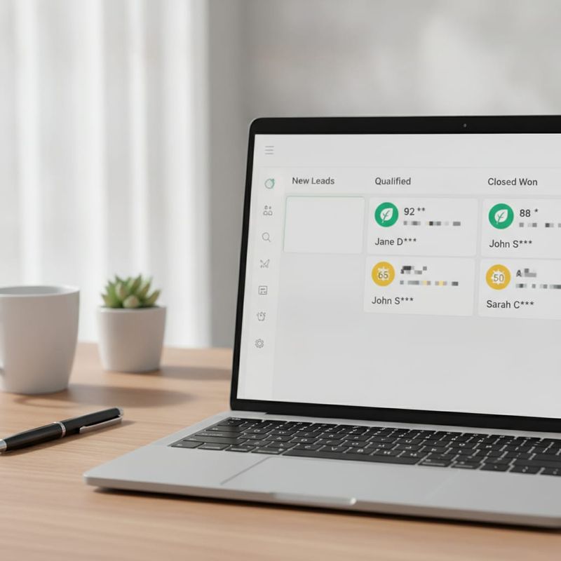 CRM dashboard showing BANT lead scores and routing stages