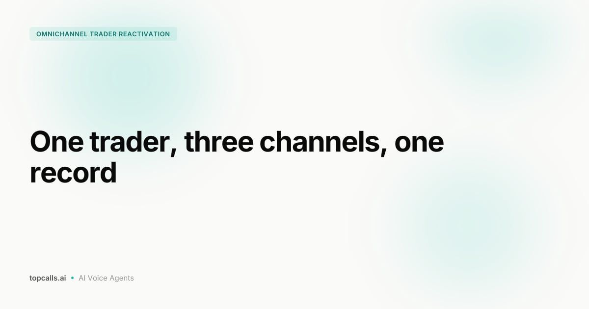 Cover Image for Voice, Email and SMS: An Omnichannel Reactivation Flow
