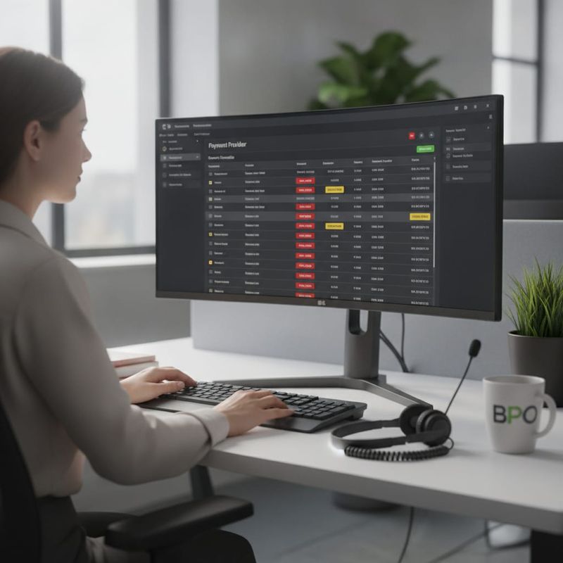 Payments analyst reviewing declined deposit events on a brokerage payment dashboard