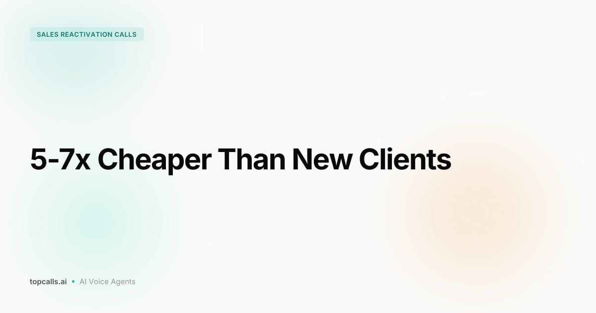 Cover Image for The Complete Guide to AI-Powered Sales Reactivation Calls for B2C Finance