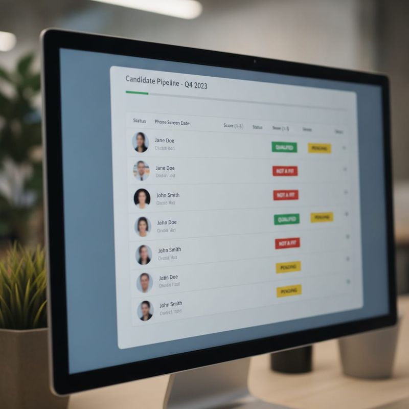 Dashboard showing AI phone-screen results sorted by candidate fit