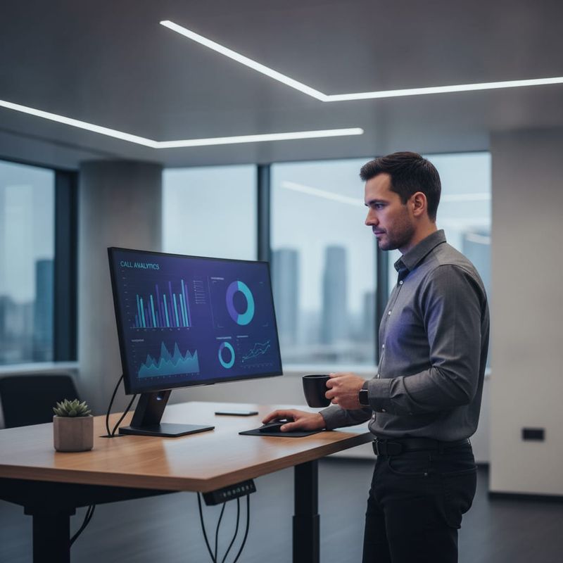MSP sales rep reviewing AI-qualified IT leads on a call analytics dashboard