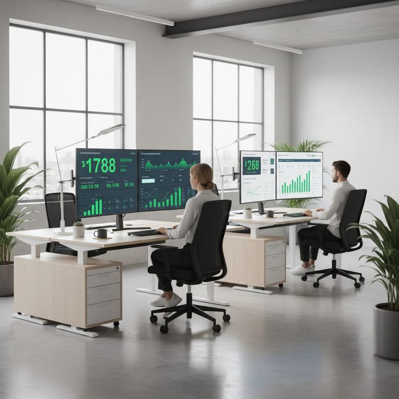 SaaS sales team reviewing AI outbound call analytics on multiple screens