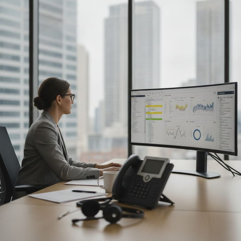 Brokerage compliance officer reviewing an AI voice call script and live transcript dashboard