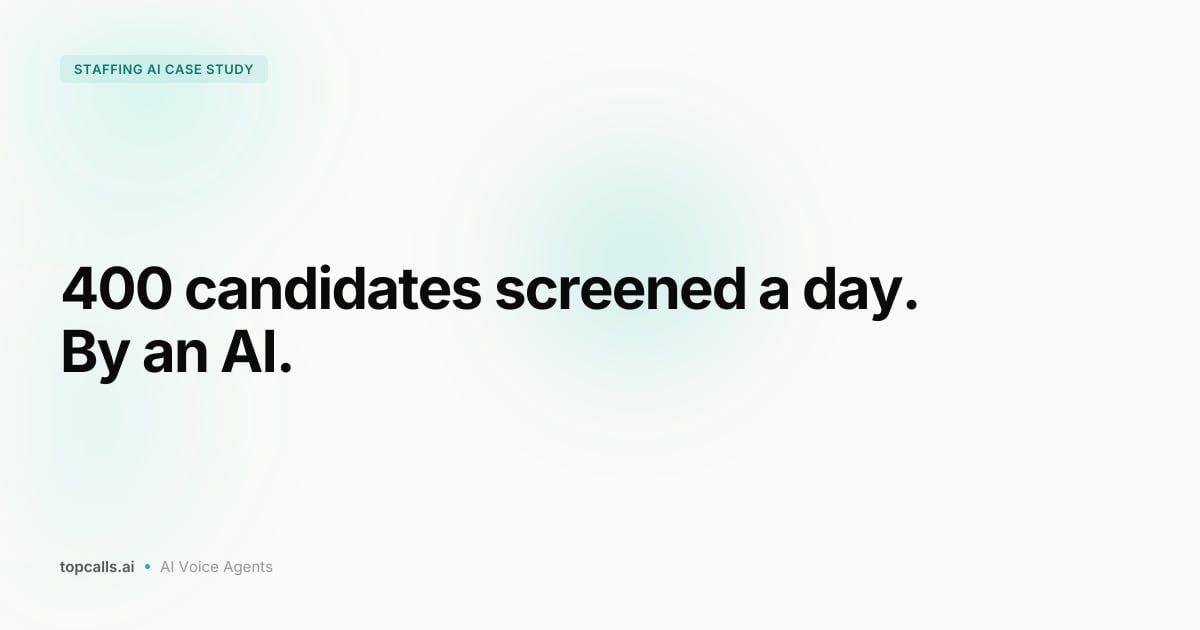 Cover Image for How a Staffing Agency Screened 400 Candidates a Day With AI