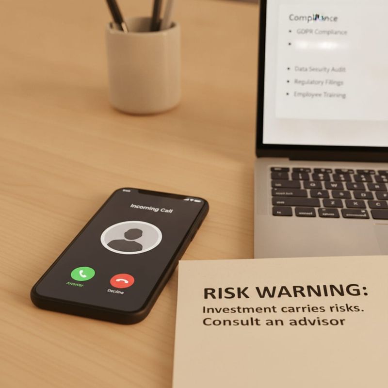 Phone receiving an AI reactivation call beside a broker compliance checklist