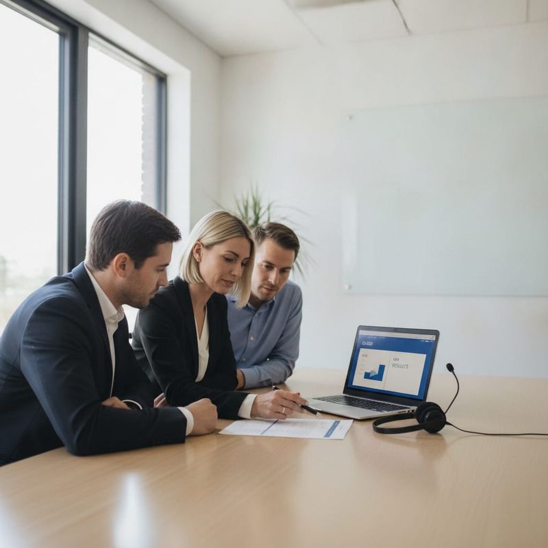 Broker retention, compliance and ops leads reviewing AI call A/B test results before rollout