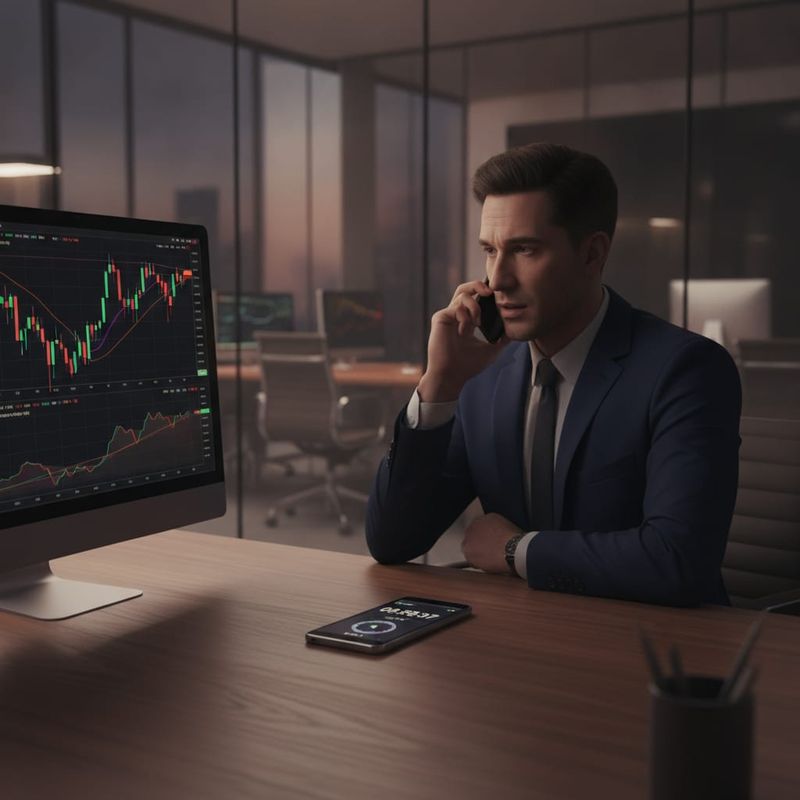 Brokerage manager timing the reply gap of an AI voice call from a mobile phone