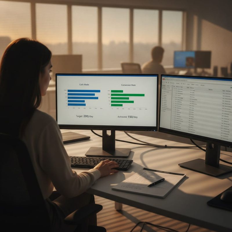 Brokerage campaign lead comparing two AI call campaign arms on side-by-side dashboards