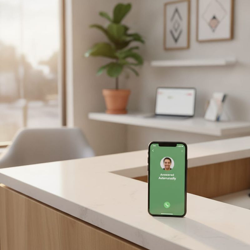 AI receptionist software answering an incoming business call automatically