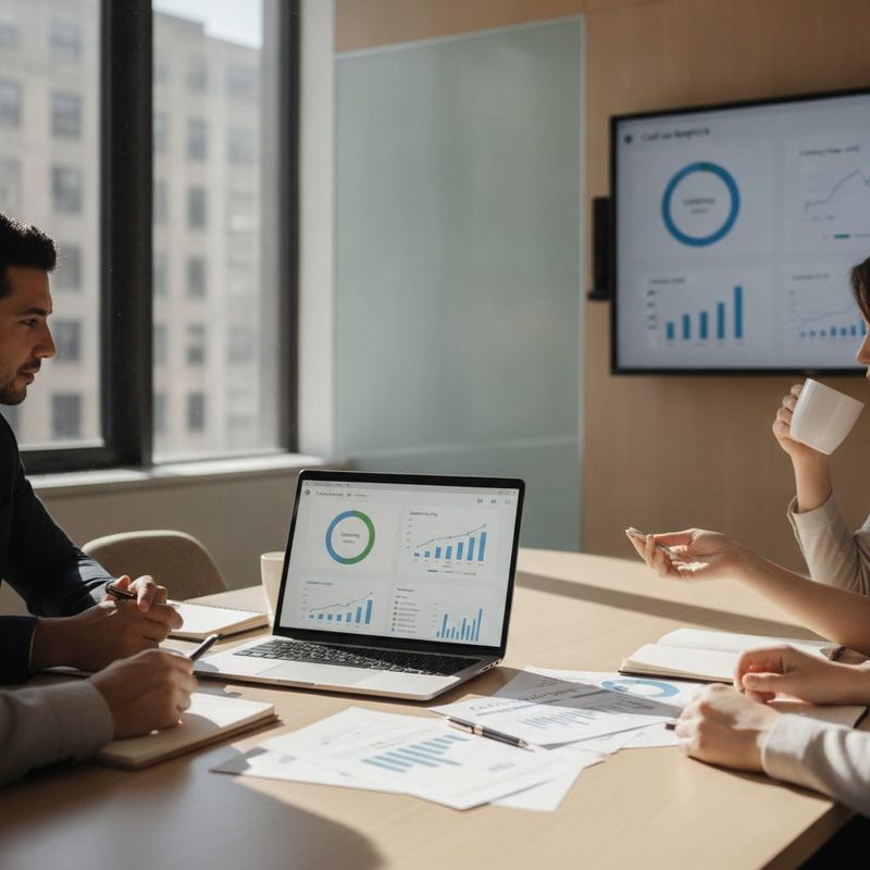 Brokerage team comparing AI voice platform proposals against a call analytics dashboard