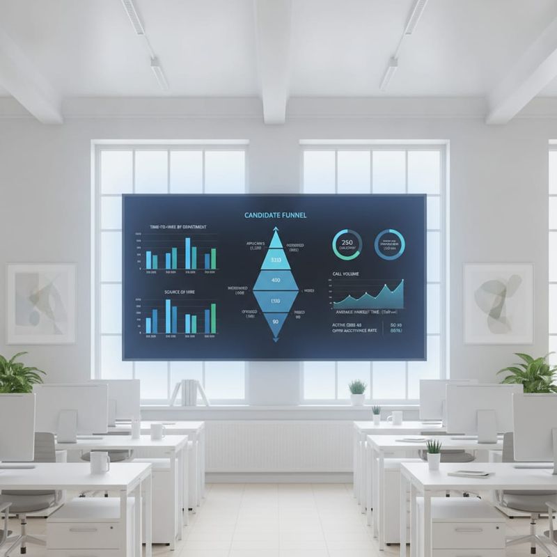 AI calling analytics dashboard showing staffing agency candidate screening metrics