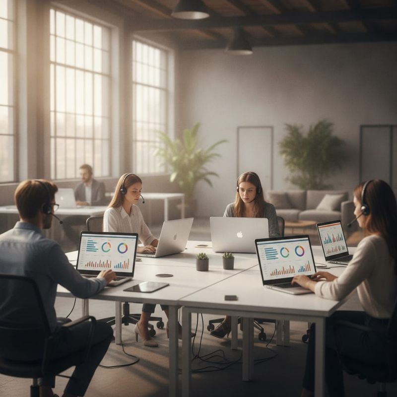Outbound sales team using AI-powered calling tools