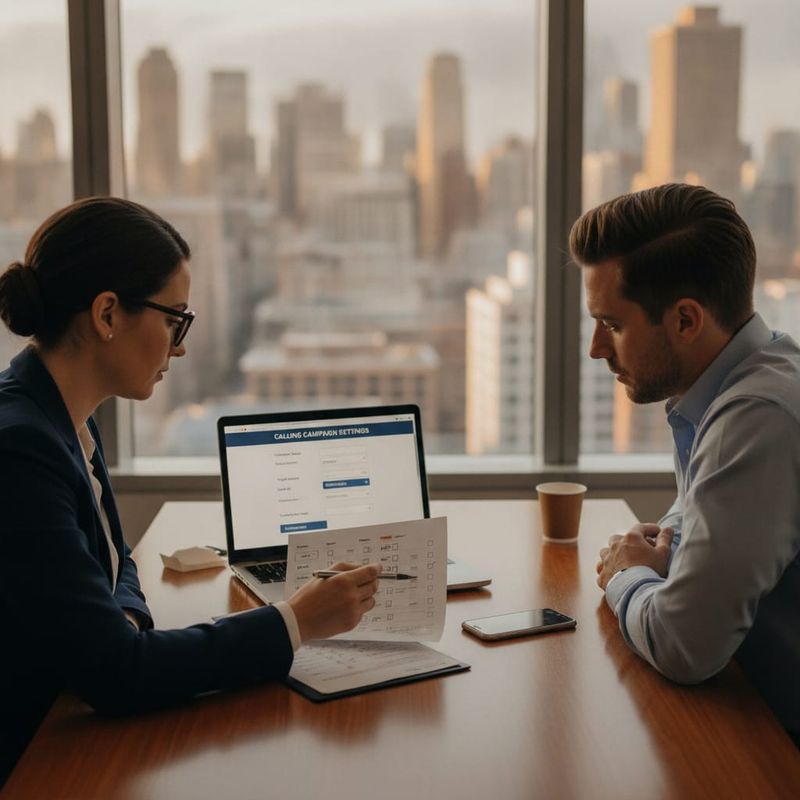 Compliance officer and tech lead reviewing an AI voice agent requirements checklist