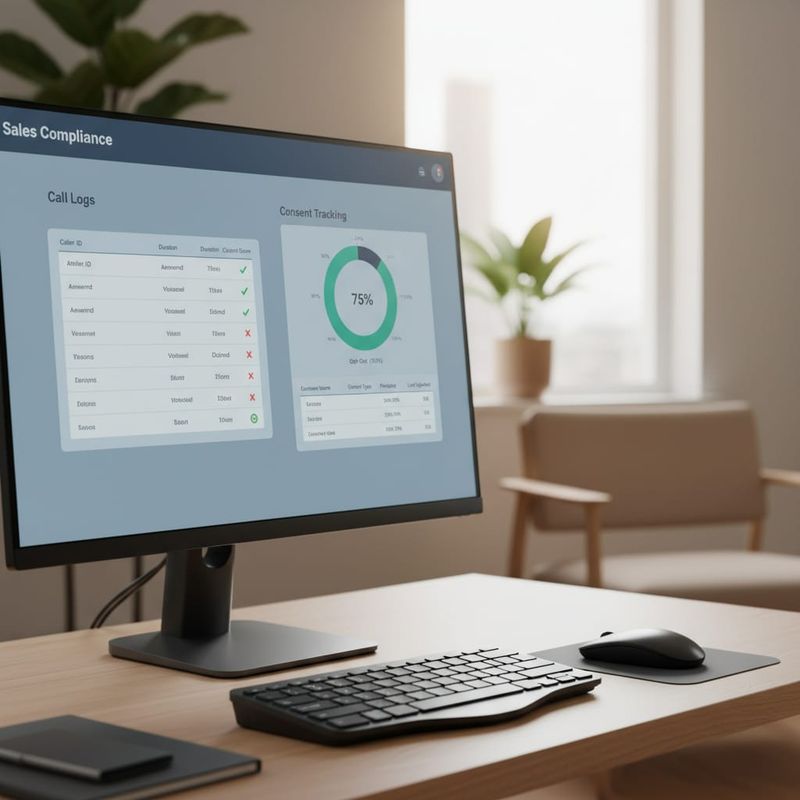 Sales compliance dashboard showing AI call consent tracking and audit logs