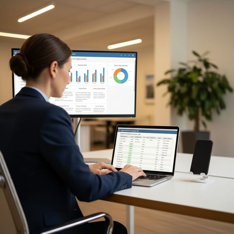 Sales manager reviewing lapsed customer accounts for AI win-back reactivation campaign