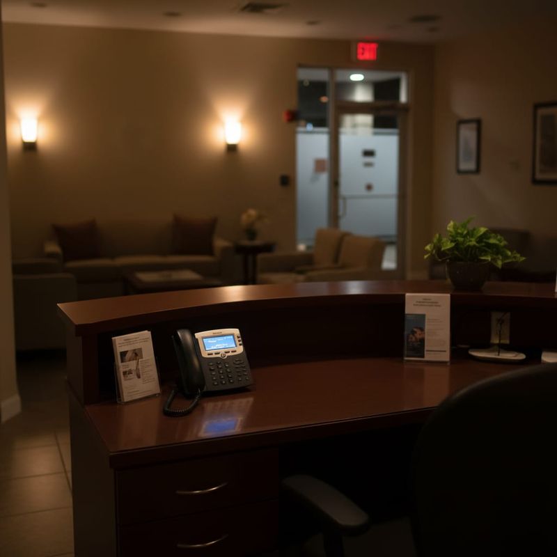 Dental clinic front desk after hours when no staff are there to answer the phone