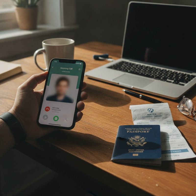 Trader receiving a KYC reminder call with passport and proof of address ready to upload