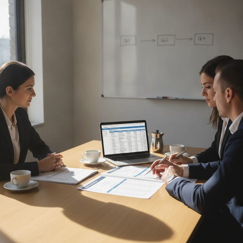Brokerage ops, finance and compliance leads reviewing a trader reactivation pilot scope at a meeting table