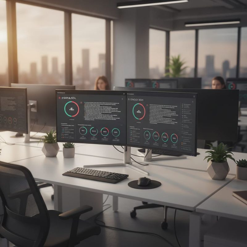 Multilingual AI calling dashboard showing Spanish and English campaign configuration