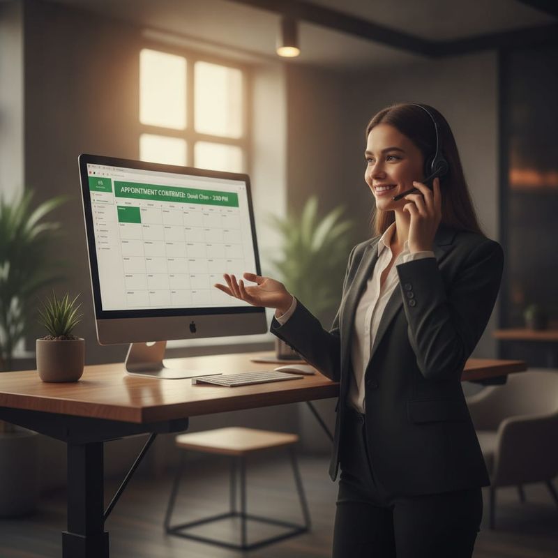 Sales rep booking a meeting via AI calling with Calendly integration