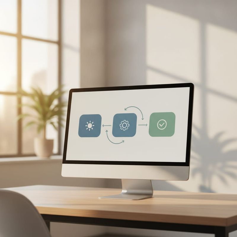 A no-code workflow builder on screen connecting a call event to CRM and Slack actions