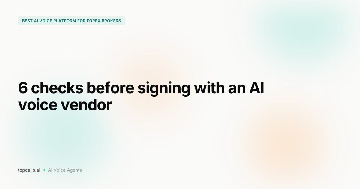 Cover image for How to Choose the Best AI Voice Platform for a Forex Broker