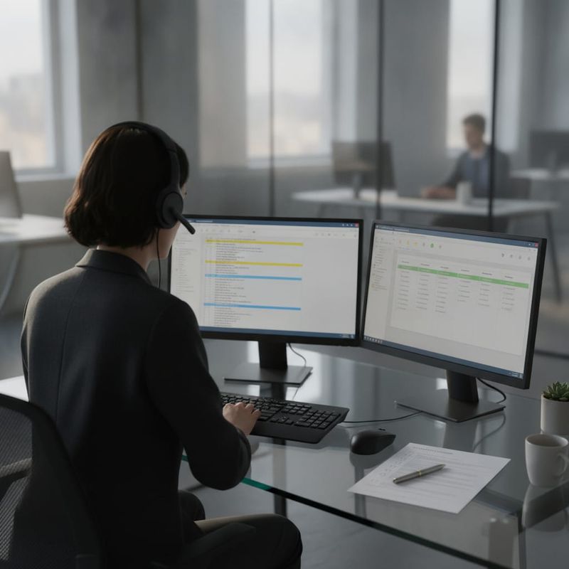 Brokerage QA reviewer scoring an AI call transcript against a ten-metric scorecard