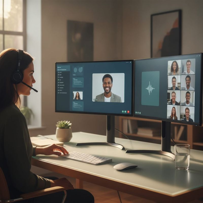 Agent reviewing a live AI voice call with sub-500ms response latency