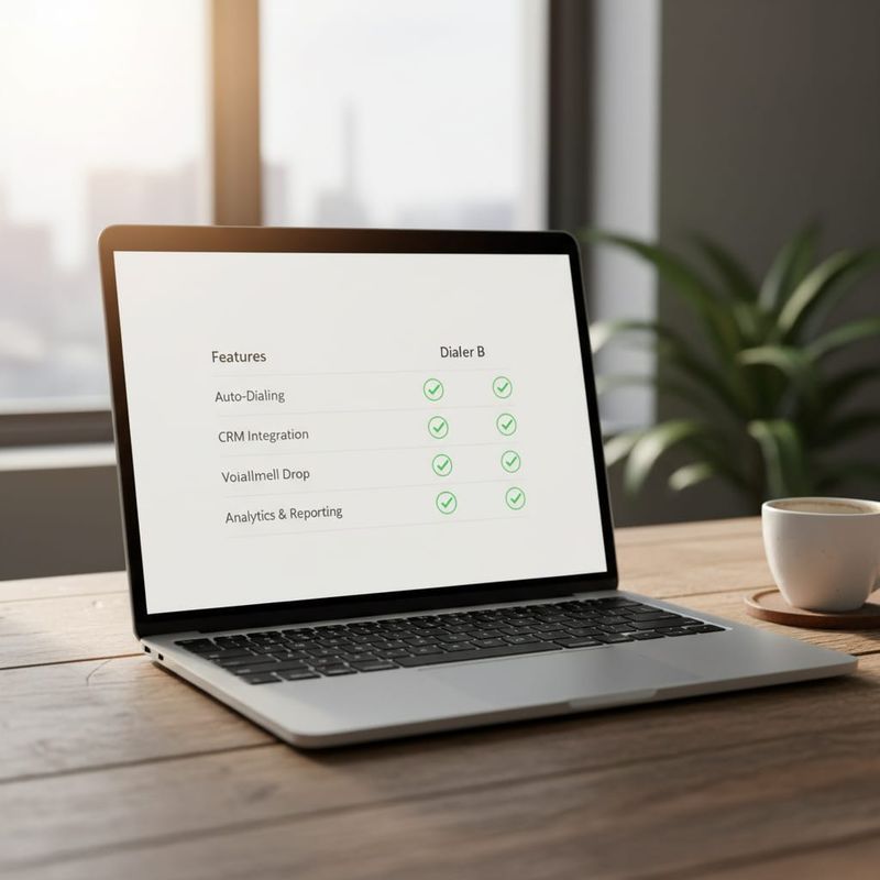 Comparing Kixie alternatives with a feature checklist on laptop