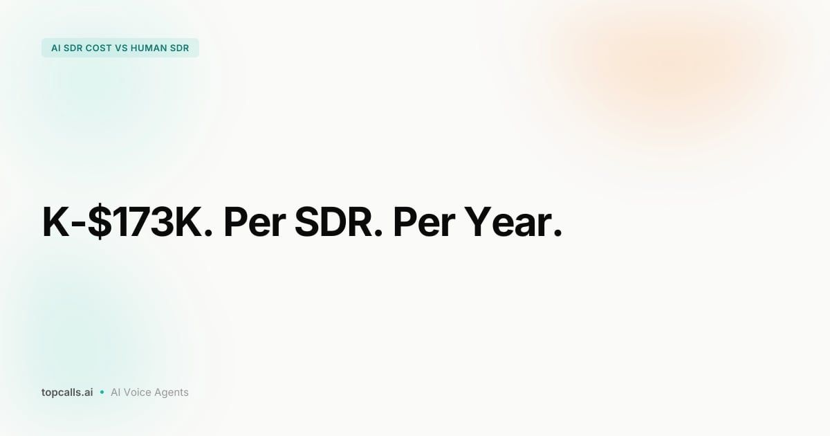 Cover Image for The Real Cost of an SDR in 2026 vs. an AI Sales Agent